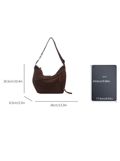 Women'S Leopard Print Casual Crossbody Bag, Soft Fabric & Adjustable Strap Design, Large Capacity Commuter Accessory for Daily Use